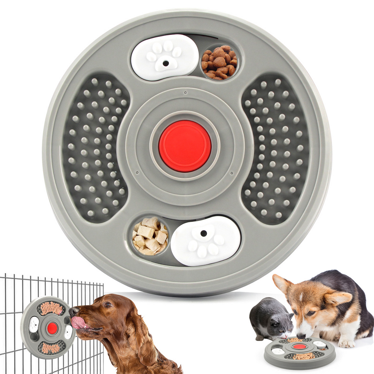 Dog Licking Plate Puzzle Treat Dispenser