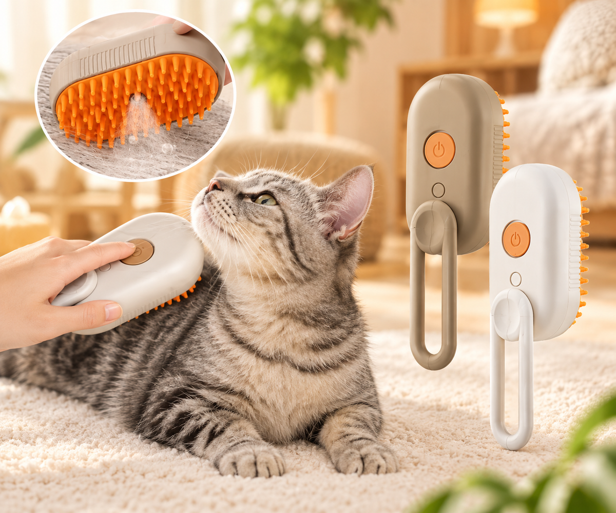 3-in-1 Self-Cleaning Pet Grooming Brush